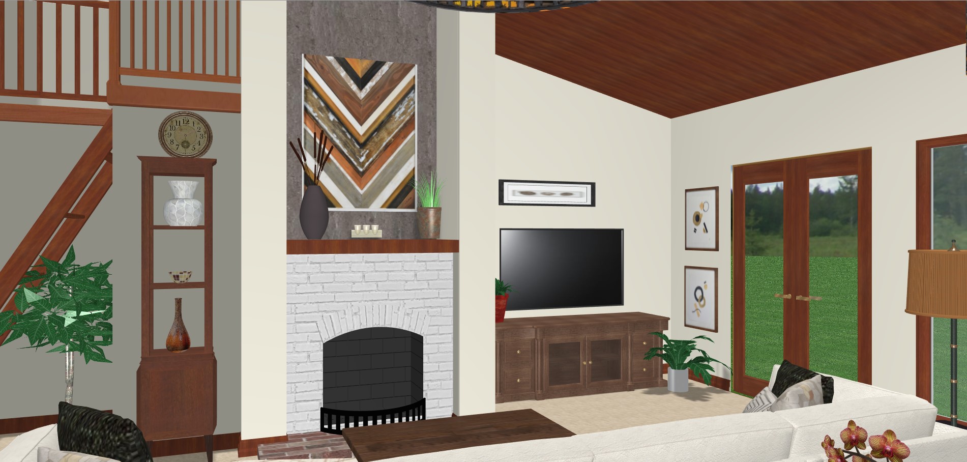family room interior design 3d rendering knoxville tn