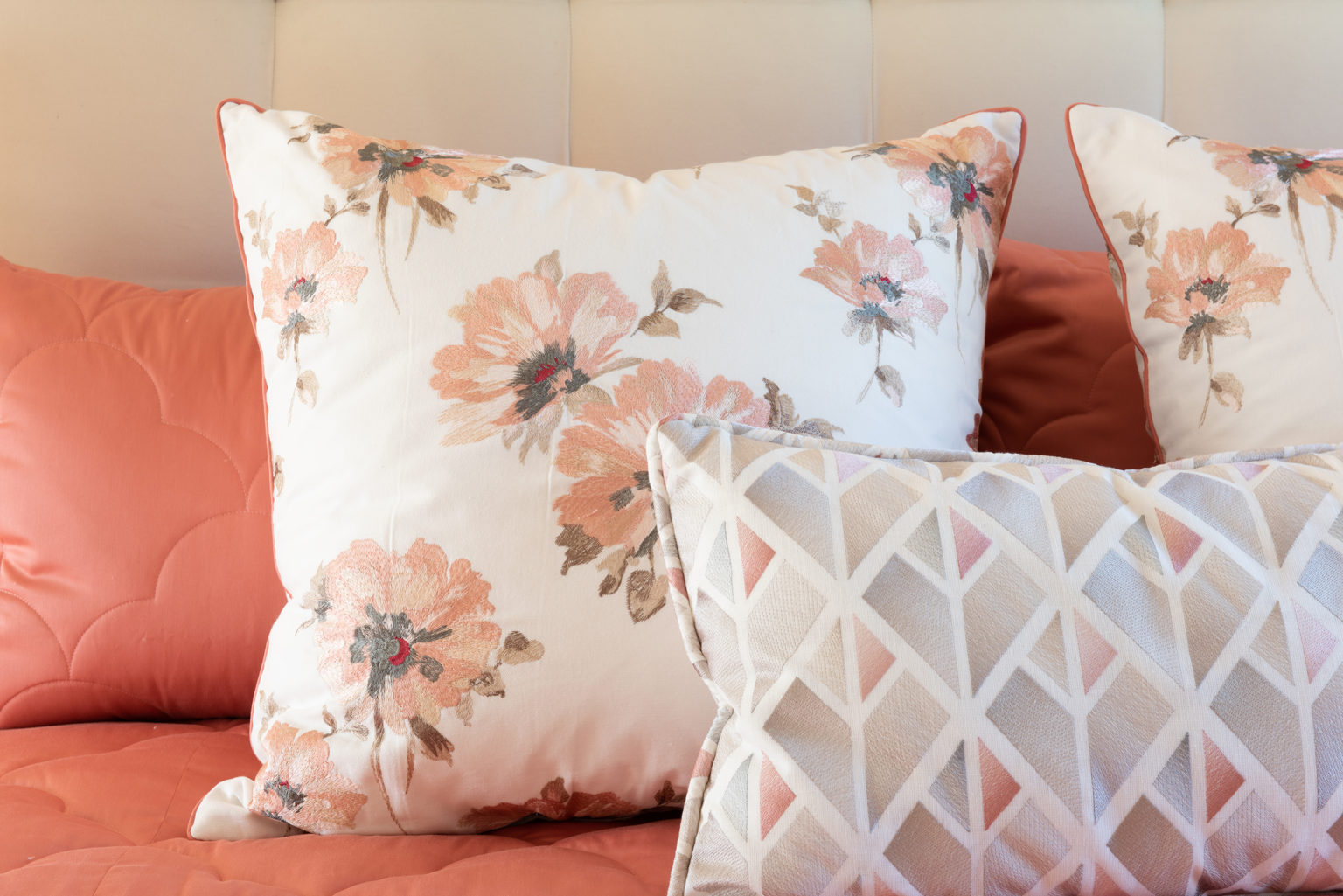 floral custom cushions